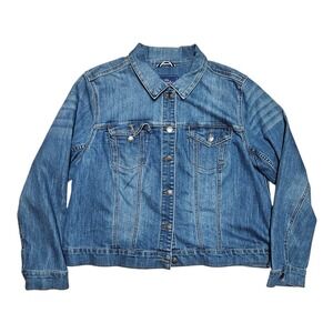 Royalty Denim Jean Jacket Trucker Womens 2X Plus Blue